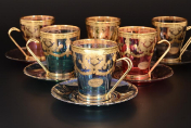 Комплект чайных пар Veneziano Color Art Decor