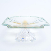 Фруктовница на ножке зеленая Bohemia Gold Metropolitan 33 см Bohemia Crystalite