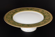 Тарелка для торта на ножке Falkenporzellan Imperial Green Gold 32 см