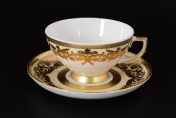 Комплект чайных пар Falkenporzellan Natalia creme gold 220 мл