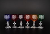 Комплект фужеров для вина Цветной хрусталь 190 мл(6 шт.) Bohemia Crystal