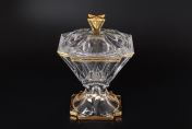 Конфетница с крышкой Bohemia Gold Metropolitan 26 см Bohemia Crystalite