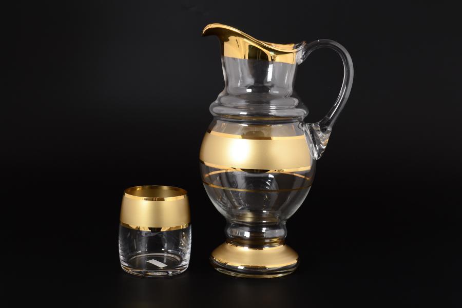 Фото Наборы для напитков Комплект для воды 7 предметов Матовая полоса Bohemia Crystalite