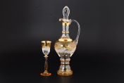 Комплект для ликера 7 предметов Волна медовая E-S Bohemia Crystal