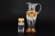Комплект стаканов для воды иксовка 7 пр Волна медовая E-S Bohemia Crystal