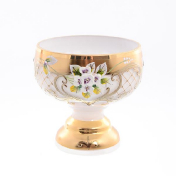 Конфетница Лепка белая 12 см Bohemia Crystal
