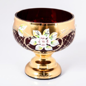 Конфетница Лепка гранат 12 см Bohemia Crystal
