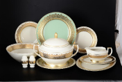 Столовый сервиз Falkenporzellan Agadir Seladon Gold 6 персон 26 предметов