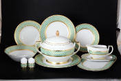 Столовый сервиз Falkenporzellan Valencia Seladon Gold 6 персон 27 предметов