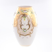 Ваза 29 см Лепка белая E-S Bohemia Crystal