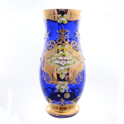 Ваза для цветов Bohemia Лепка синяя 40 см Bohemia Crystal
