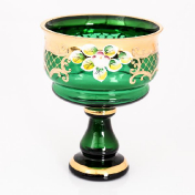 Конфетница Crystal Bohemia Лепка зеленая 15 см Bohemia Crystal