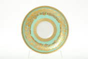 Комплект фарфоровых блюдец Falkenporzellan Natalia gr seladon gold 15 см(6 шт.)