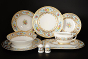 Столовый сервиз Falkenporzellan Vienna Blue Gold на 6 персон 25 предметов (без Супницаа)