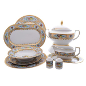 Столовый сервиз Falkenporzellan Vienna Blue Gold 6 персон 26 предметов