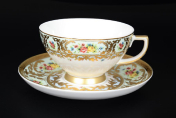 Комплект чайных пар Falkenporzellan Vienna Seladon Gold 220 мл(6 пар)