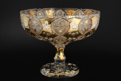 Фруктовница на ножке Bohemia Jahami Золото 35 см Bohemia Crystal