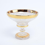Конфетница золото квадратики на ножке Bohemia Max Crystal 15 см Bohemia Crystal