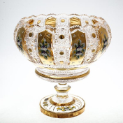 Фруктовница на ножке Crystal Bohemia Max Crystal Золото 30 см Bohemia Crystal