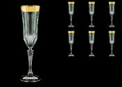 Комплект фужеров для шампанского RCR Adagio 180 мл (6 шт.) Astra Gold
