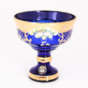 Конфетница Crystal Bohemia Лепка Синяя 17 см Bohemia Crystal