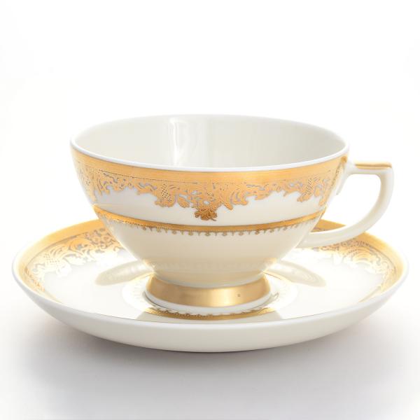Фото Чайные пары Комплект чайных пар Falkenporzellan Cream Gold 220 мл(6 пар)