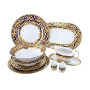 Столовый сервиз Falkenporzellan Natalia cobalt gold 6 персон 26 предметов (без Супницаа)