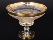 Конфетница на ножке Bohemia Max Crystal золото 20 см Bohemia Crystal