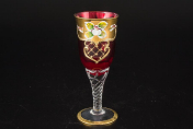 Комплект рюмок для водки 90 мл "Лепка красная" D-R Bohemia Crystal