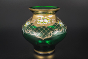Ваза 19 см "Лепка зеленая" V.S. Bohemia Crystal