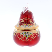 Конфетница с крышкой Star Crystal Лепка красная 20,5 см