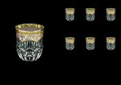 Комплект стаканов для виски 350 мл Adagio Flora's Empire Golden Ivory Decor Astra Gold (6 шт.)