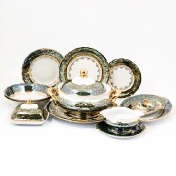 Столовый сервиз на 6 персон 27 предметов Зеленый лист Sterne porcelan