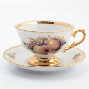 Комплект чайных пар Sterne porcelan Фрукты 220 мл(6 пар)