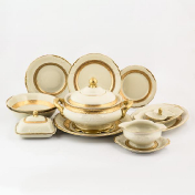 Столовый сервиз на 6 персон 27 предметов Матовая лента Слоновая кость Sterne porcelan