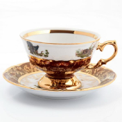 Комплект чайных пар 220 мл Охота Красная Sterne porcelan (6 пар)