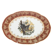 Овальное блюдо Queen's Crown Корона Охота красная 33 см Queens Crown