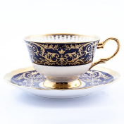 Комплект чайных пар Prouna Clarice Cobalt Gold 220 мл(6 пар)