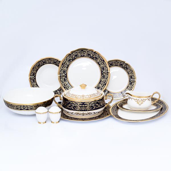 Фото Столовые сервизы Столовый сервиз Prouna Clarice Cobalt Gold 6 персон 27 предметов