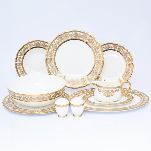 Фото Столовые сервизы Столовый сервиз Prouna Golden Romance Cream Gold 6 персон 25 предметов