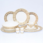 Столовый сервиз Prouna Golden Romance Cream Gold 6 персон 25 предметов