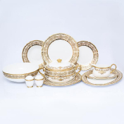 Столовый сервиз Prouna Golden Romance Cream Gold 6 персон 27 предметов
