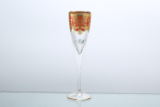 Комплект фужеров для шампанского Astra Gold Natalia Golden Red Decor 170 мл(6 шт.)