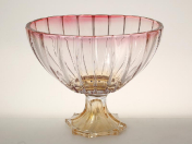 Фруктовница на ножке Bohemia Gold Oval Красная 30 см