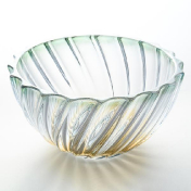 Фруктовница Bohemia Gold Scallop Зелёная 28 см