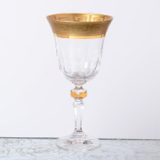 Комплект фужеров "Кристина" для вина Bohemia Gold Костка матовая 220 мл(6 шт.) Bohemia Crystalite