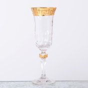 Комплект фужеров Кристина для шампанского Bohemia Gold Костка 150 мл(6 шт.) Bohemia Crystalite
