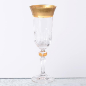 Комплект фужеров Кристина для шампанского Bohemia Gold Костка матовая 150 мл(6 шт.) Bohemia Crystalite