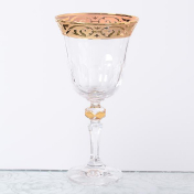 Комплект фужеров Кристина для вина Bohemia Gold Махарадже 220 мл(6 шт.) Bohemia Crystalite