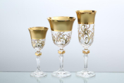 Комплект фужеров "Кристина" Bohemia Матовая полоса 18 предметов Bohemia Crystalite